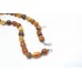 Thread Necklace 925 Sterling Silver Processed Amber Stone Handmade Women D564